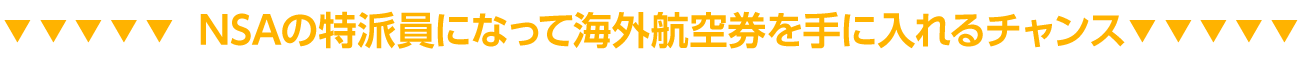 NSAの特派員にんって海外航空券を手に入れるチャンス
