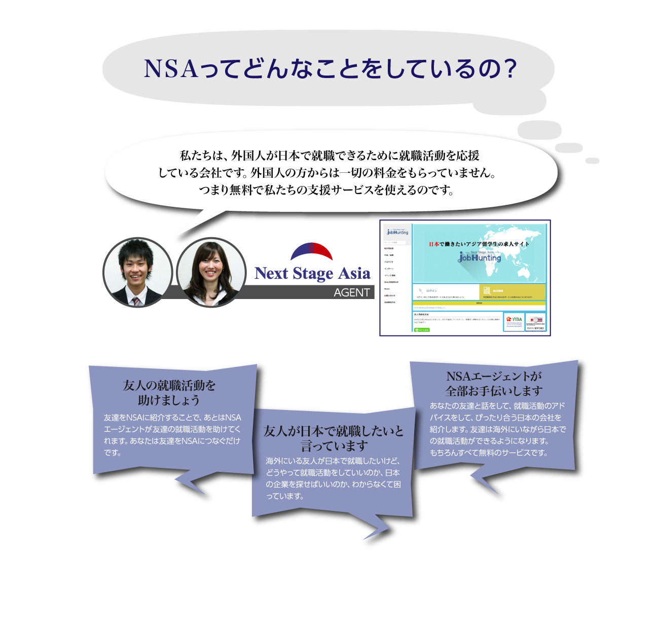 外国人求職者や留学生の抱えている悩みを解決し、日本の魅力のある企業で働けるように、外国人の就職活動をサポートをすることが私たちのミッションです。