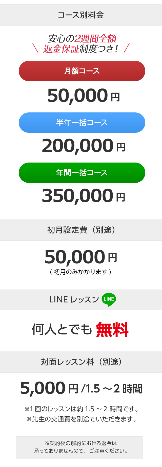 選べる料金体系